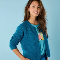 Paletotvest in fantasietricot, Kleine Lengtes