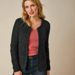 Paletotvest in zacht fantasietricot