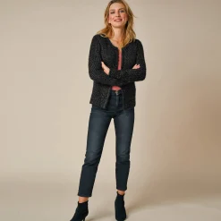 Paletotvest in zacht fantasietricot