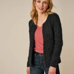 Paletotvest in zacht fantasietricot