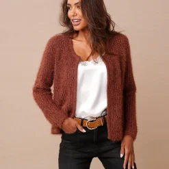 Paletotvest in zacht fantasietricot