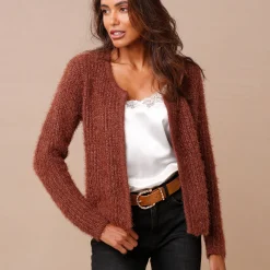 Paletotvest in zacht fantasietricot