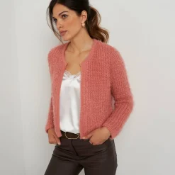 Paletotvest in zacht fantasietricot