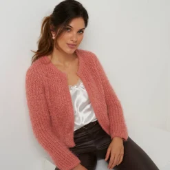 Paletotvest in zacht fantasietricot