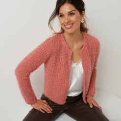 Paletotvest in zacht fantasietricot