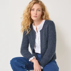 Paletotvest in zacht fantasietricot