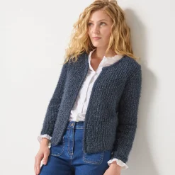 Paletotvest in zacht fantasietricot