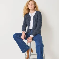 Paletotvest in zacht fantasietricot