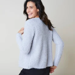 Paletotvest in zacht fantasietricot