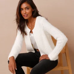 Paletotvest in zacht fantasietricot