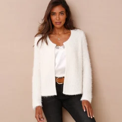 Paletotvest in zacht fantasietricot