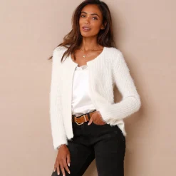 Paletotvest in zacht fantasietricot