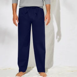Pantalon pyjama uni + carreaux bas droits - lot de 2