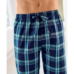Pantalon pyjama uni + carreaux bas droits - lot de 2