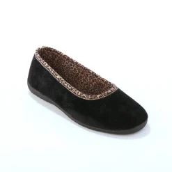 Pantoffels in ballerinamodel, biesje met luipaardmotief