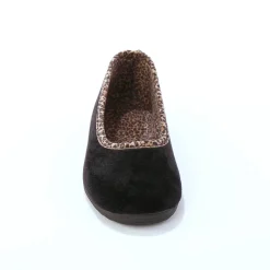 Pantoffels in ballerinamodel, biesje met luipaardmotief