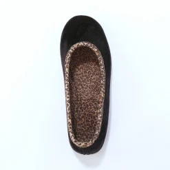 Pantoffels in ballerinamodel, biesje met luipaardmotief