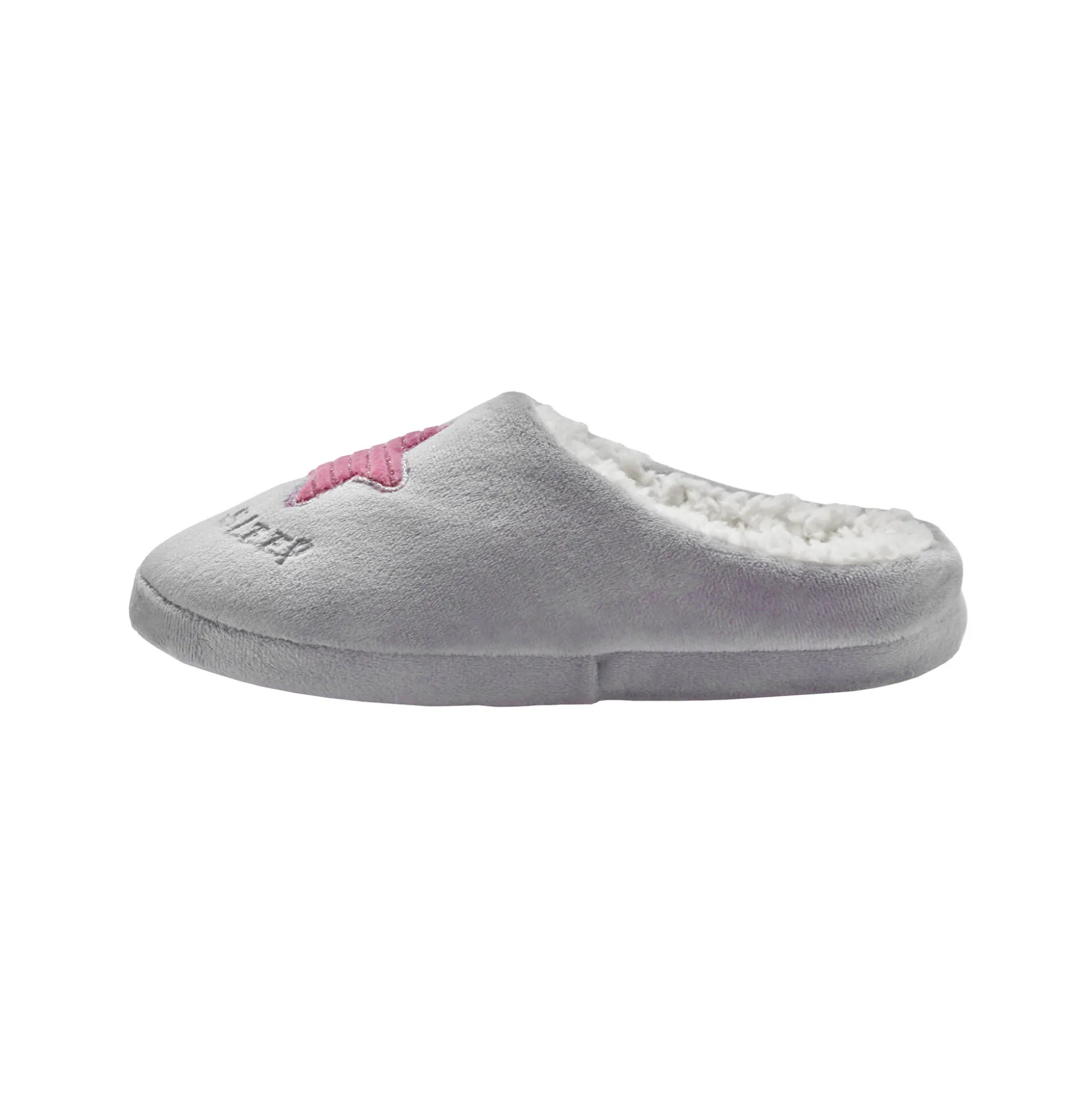 Pantoffels in fleece - geborduurde ster
