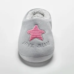 Pantoffels in fleece - geborduurde ster