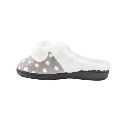 Pantoffels in fleece met bolletjesprint