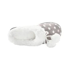 Pantoffels in fleece met bolletjesprint