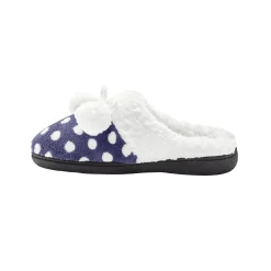 Pantoffels in fleece met bolletjesprint