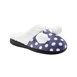 Pantoffels in fleece met bolletjesprint