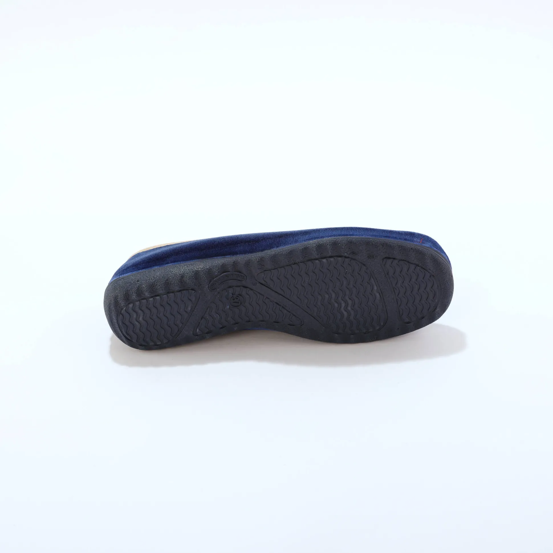 Pantoffels in velours, contrastbiesje
