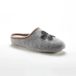 Pantoffels met opgelegde bloem - comfortabele breedte