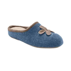 Pantoffels met opgelegde bloem - comfortabele breedte