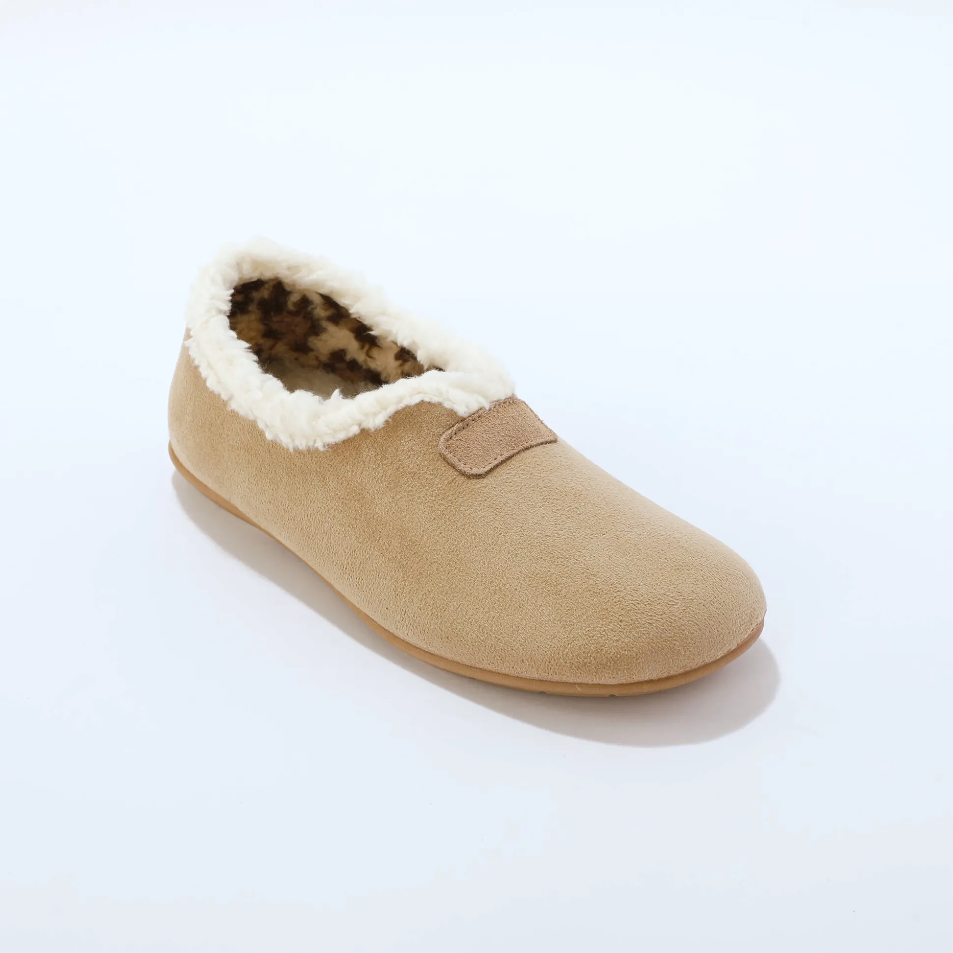 Pantoffels met rand, binnenkant met luipaardprint