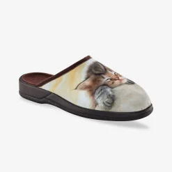 Pantoffels met "slapende kitten" fotoprint