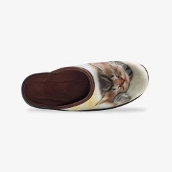Pantoffels met "slapende kitten" fotoprint
