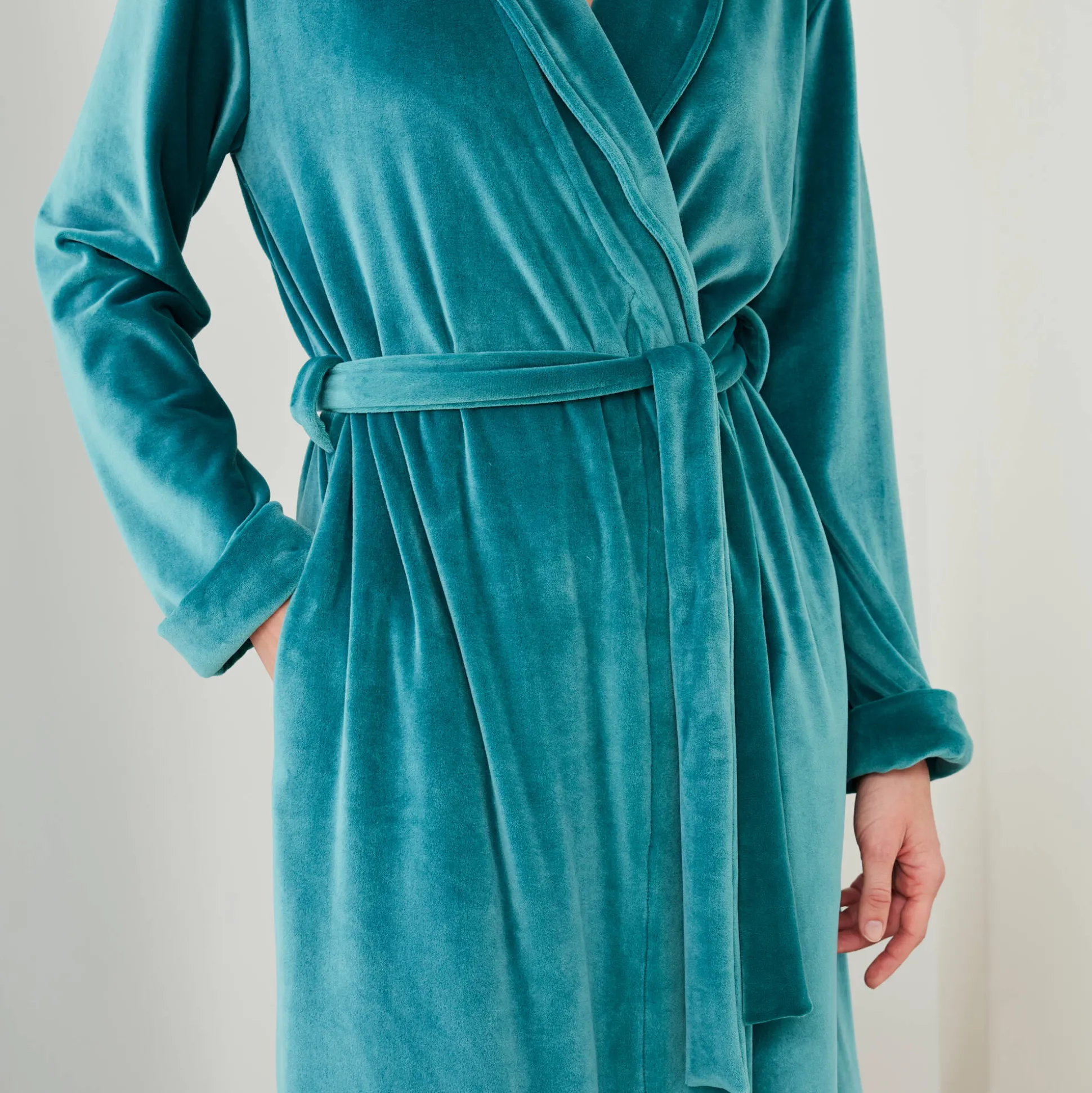 Peignoir in effen velours