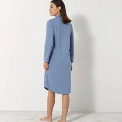 Peignoir in fleece met knoopsluiting