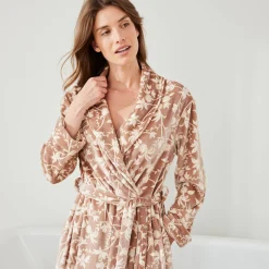 Peignoir in velours met bloemenprint