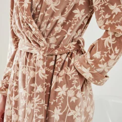 Peignoir in velours met bloemenprint