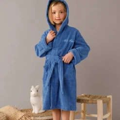Personaliseerbare badjas met kap in badstof, kinderen