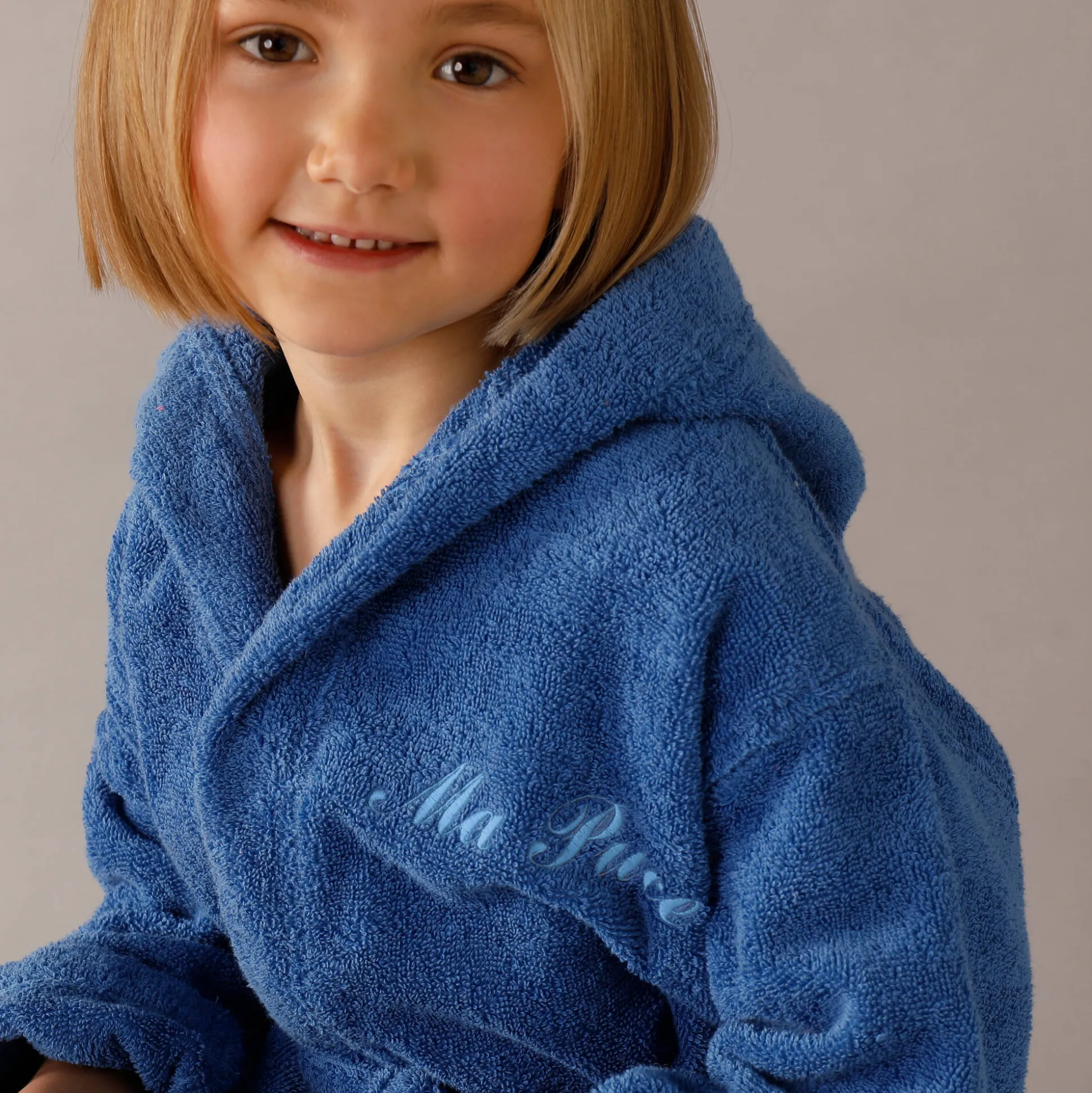 Personaliseerbare badjas met kap in badstof, kinderen