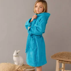 Personaliseerbare badjas met kap in badstof, kinderen