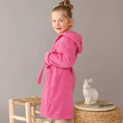 Personaliseerbare badjas met kap in badstof, kinderen