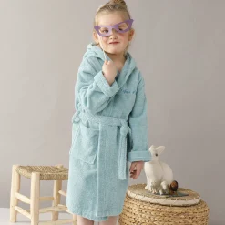 Personaliseerbare badjas met kap in badstof, kinderen