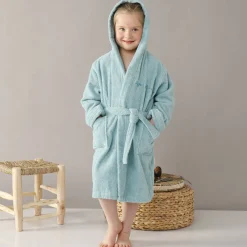 Personaliseerbare badjas met kap in badstof, kinderen