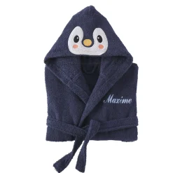 Personaliseerbare "pinguïn" kinderbadjas, met kap