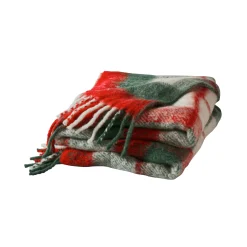 Plaid met franjes, ingeweven ruitjes