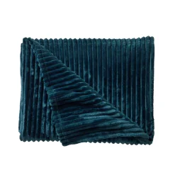 Plaid met ribbeleffect en pluchetouch