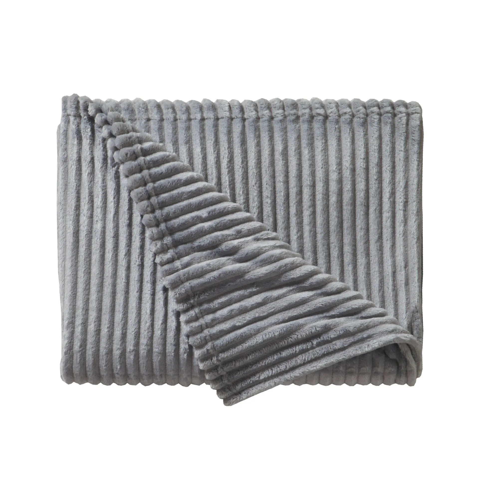 Plaid met ribbeleffect en pluchetouch