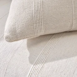 Plaid of sprei, effen katoen met artisanaal weefsel