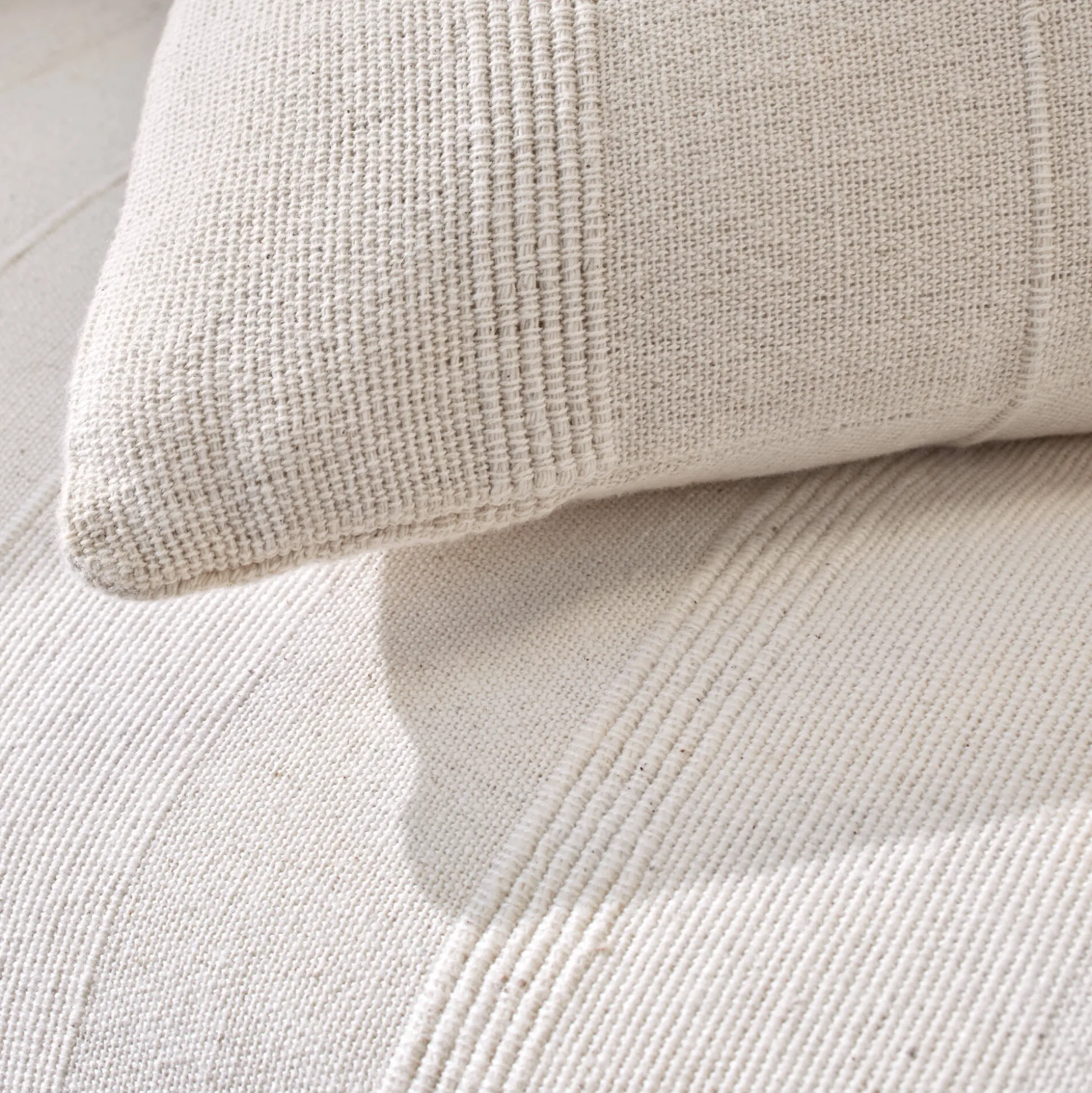 Plaid of sprei, effen katoen met artisanaal weefsel