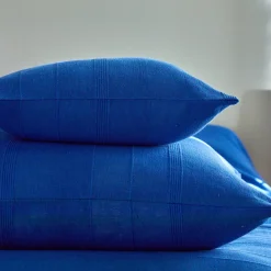 Plaid of sprei, effen katoen met artisanaal weefsel